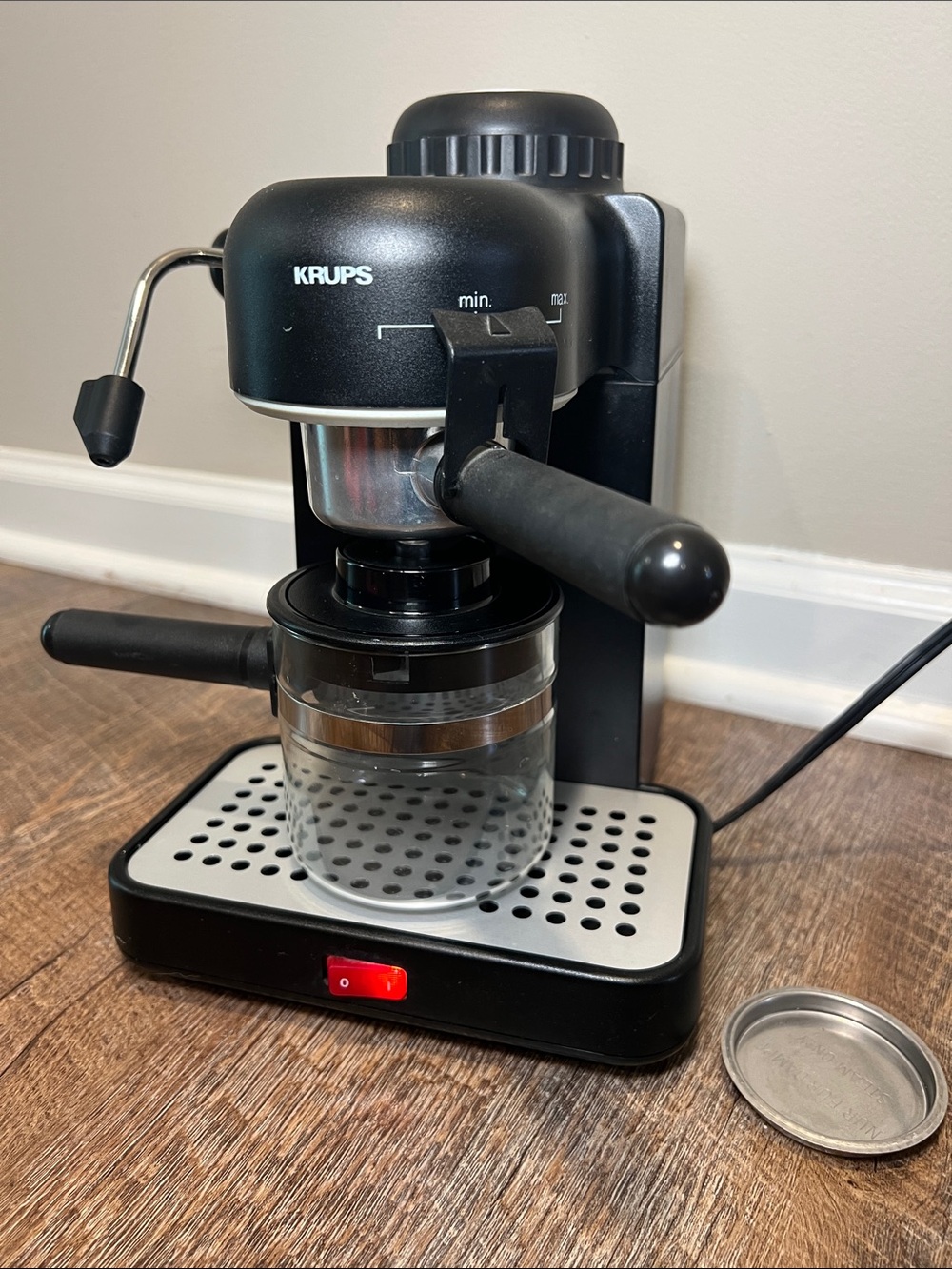 Krups 963 Espresso Mini Machine BLACK Electric Tested & Working Steam Wand Latte